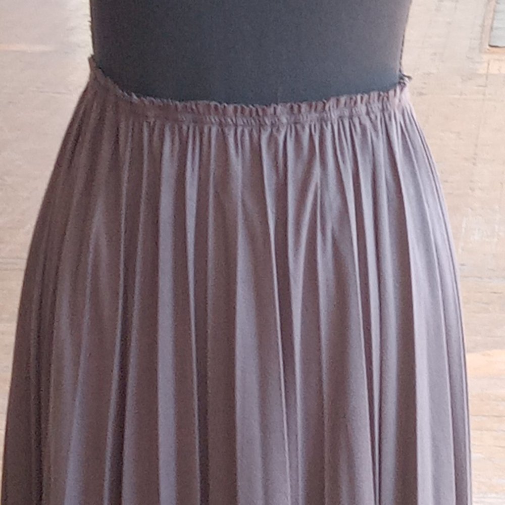 Anthropologie Moon River brown pleated midi skirt - Picture 4 of 8